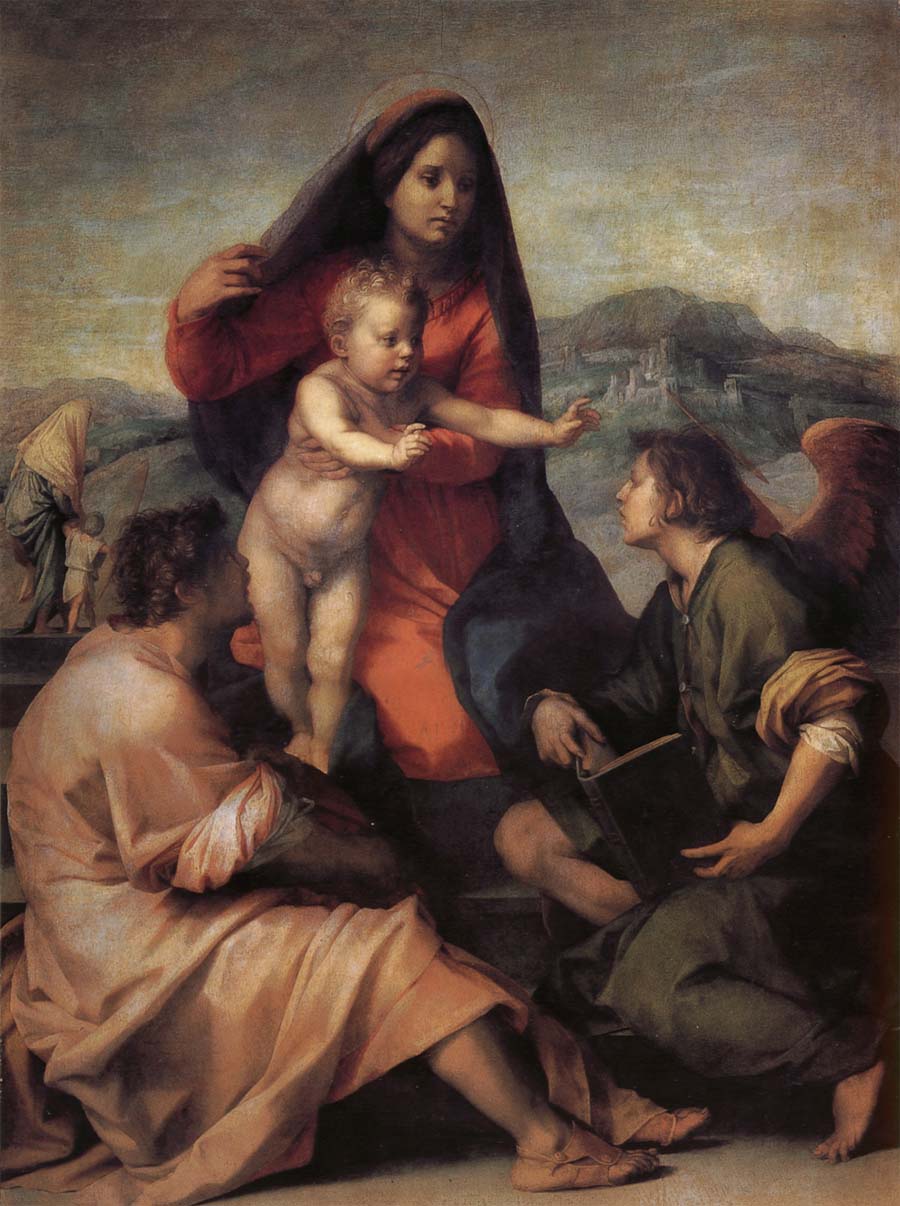 Andrea del Sarto Holy famil and angel